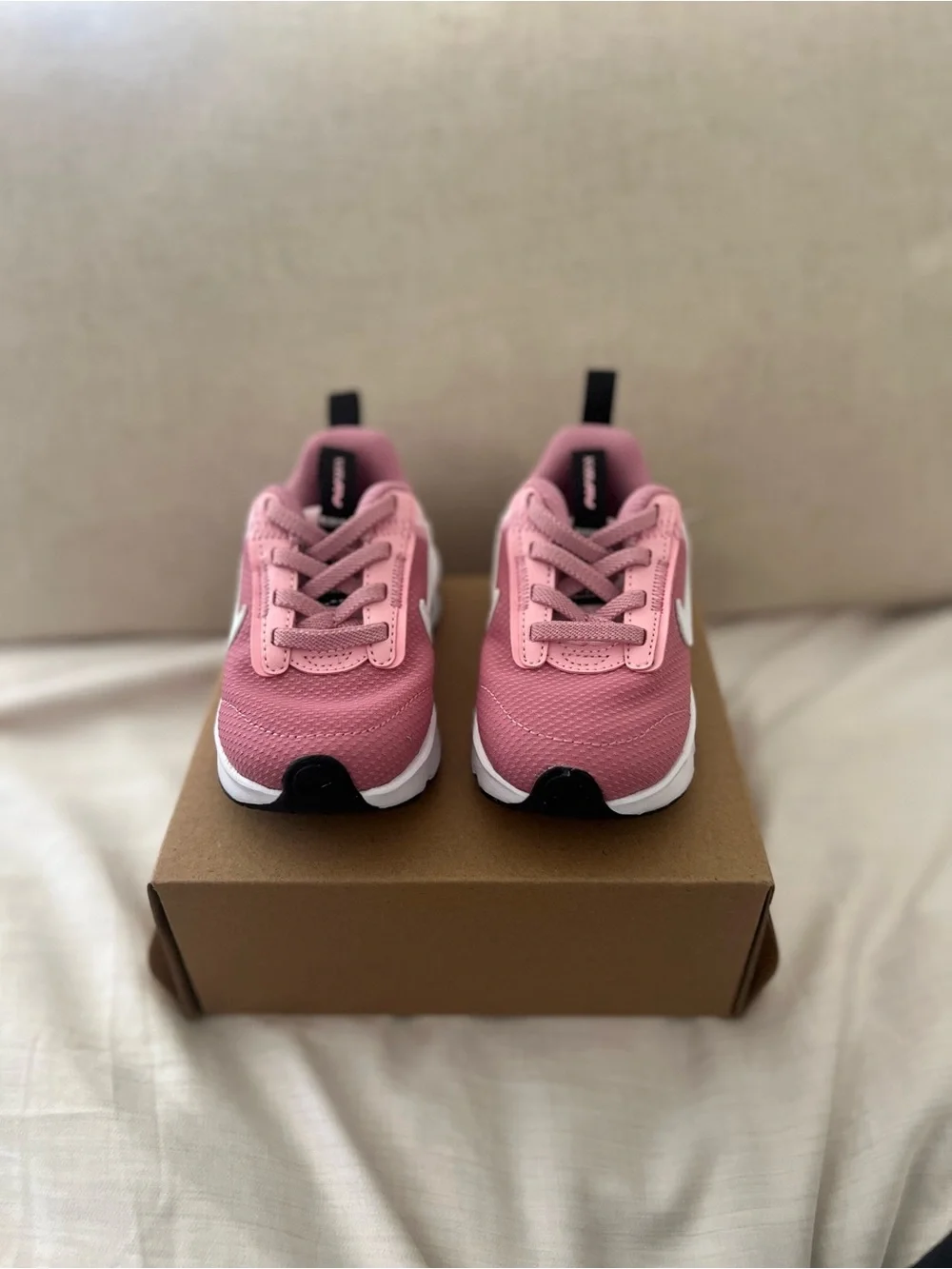 Nike Kids Pink Mesh Air-Style Sneakers with White Swoosh